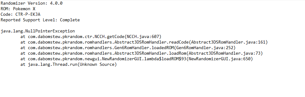 Perry Baughman on X: @mattyoukhana_ Hey, i tried to open Pokemon X as a . 3ds rom in the randomizer and it gave me this error. I'm not quite sure  what i need