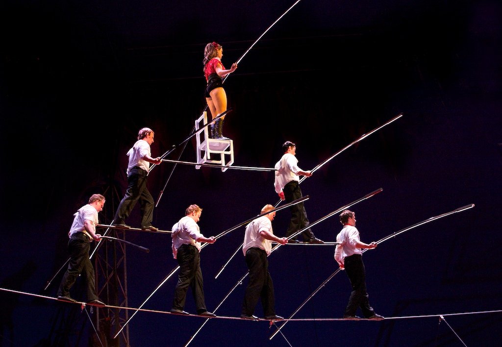 And Karl demanded perfection, because the Wallenda's signature act, "the pyramid," was risky as BALLS.