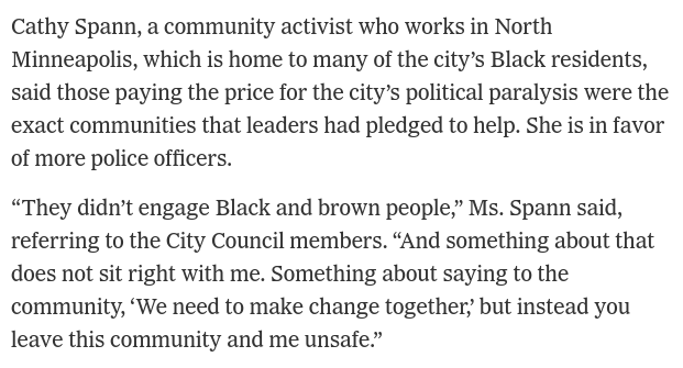 Some dissented. Cathy here actually sued the city for proposing the amendment. She wanted City Council to hold some community meetings before they... spent a year in community meetings about public safety. (Cathy happens to professionally peddle community meetings)