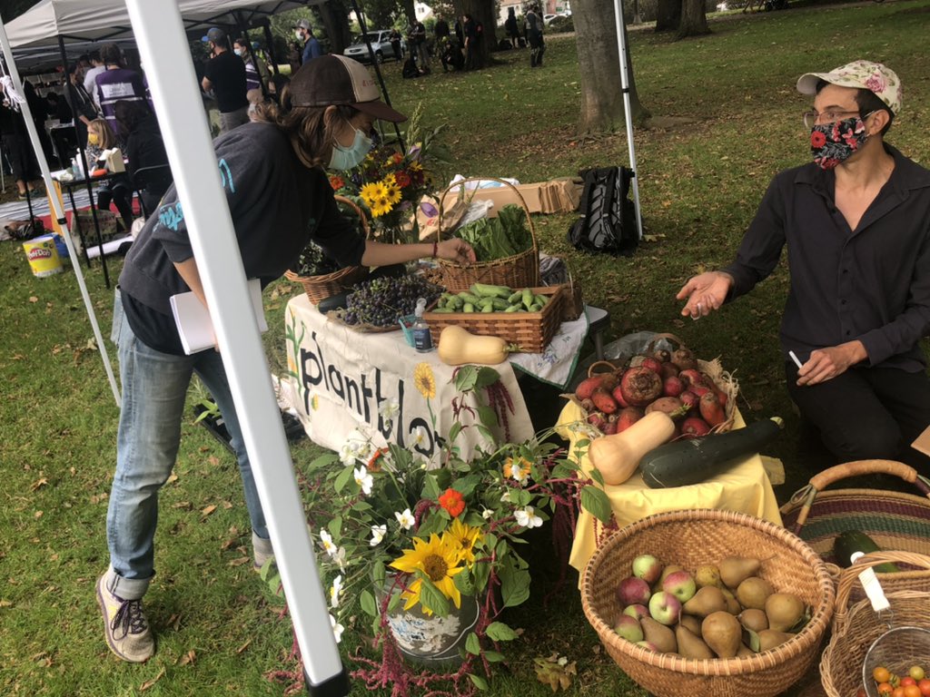 Plant bloc is here: They hand out free fruits/veggies/etc. and also do guerrilla gardening (seed bombs!) in food deserts in town.