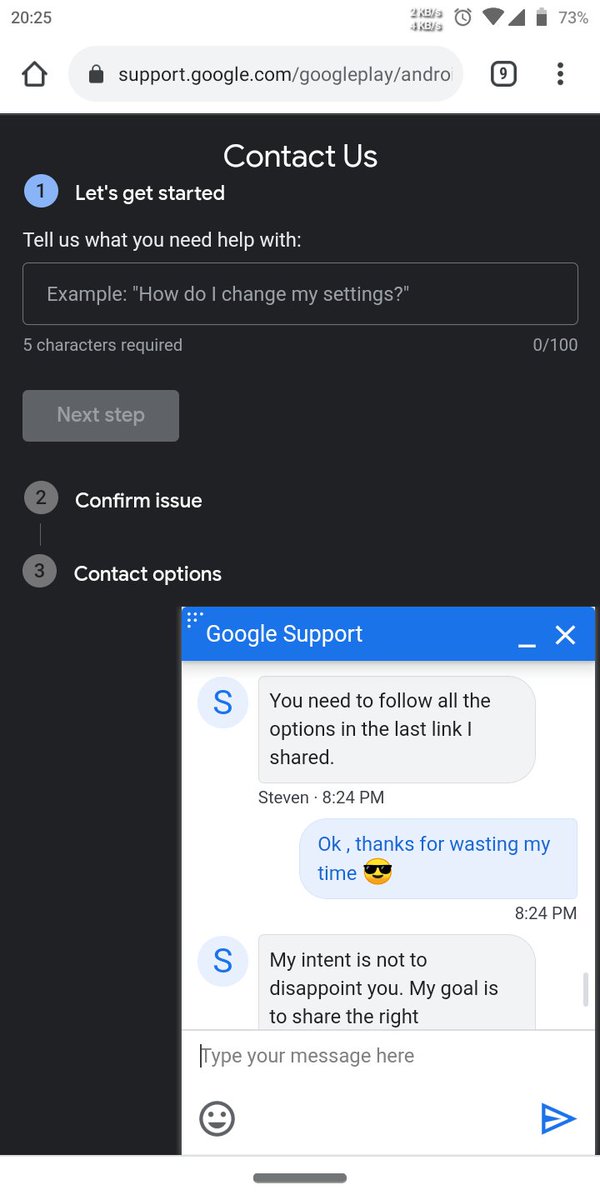 mghdeveloppers's tweet image. #googlesupport
#GooglePlay
#Google
#Playstore
Chatting with#googlesupport is just a wast of time they only giving me links of docs ,🤬🤬🤬