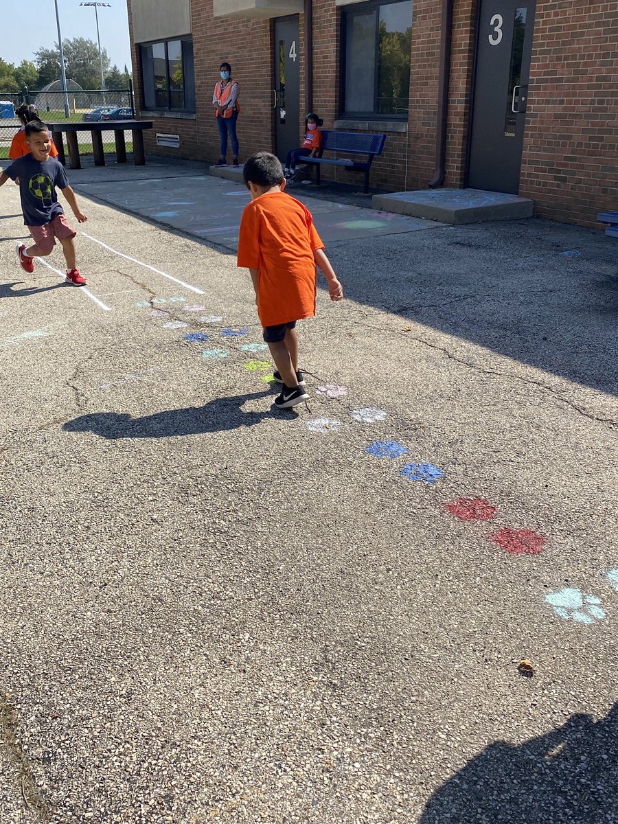 Thank you to our amazing head custodian, Mr. Alex!  He wanted to give the kids a safe activity to do while outside for recess!  We are so lucky to have him in the Tiger family!  #sanbornrocks #d15returntolearn