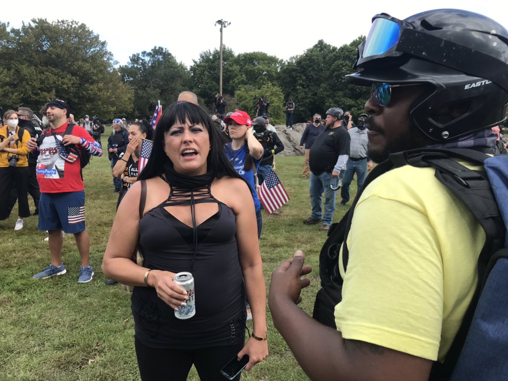 This presumably drunk woman recognizes Sergio Olmos and tells him to leave, then gets mad at me for taking her photo. Other people tell her to chill