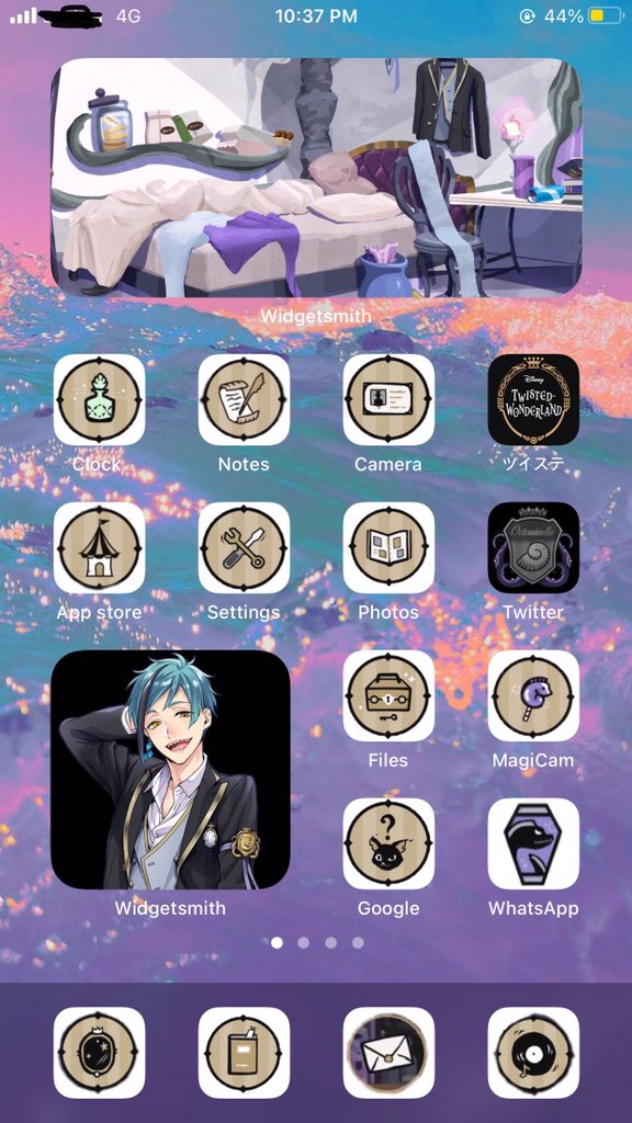 ビニーアは日本語をべんきょうしています Floyd Themed Home Screen フロイドが好きです Ios14homescreen Twst ツイステ Ios14ホーム画面