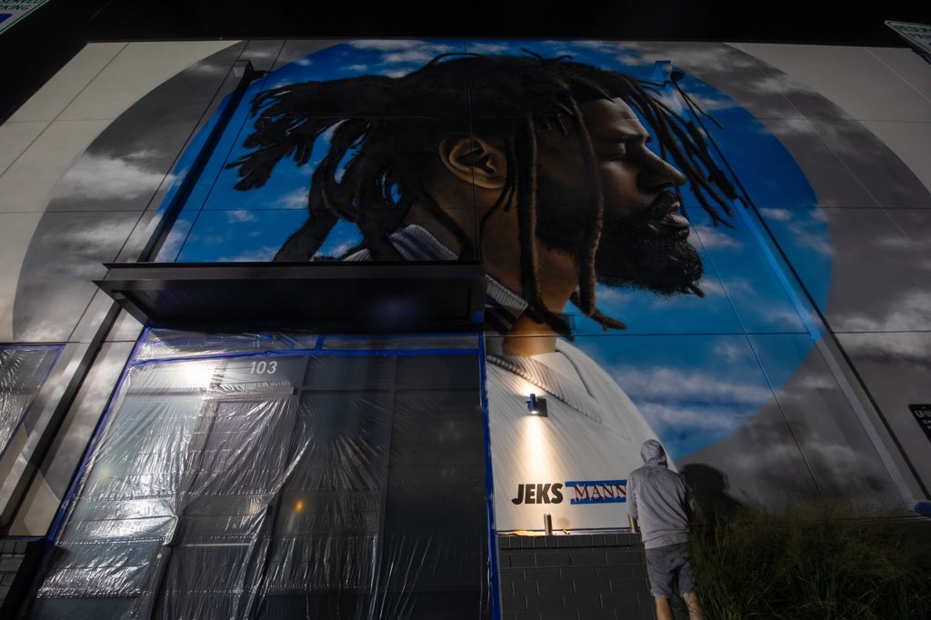Mural of <a href="/JColeNC/">J. Cole</a> in Durham NC