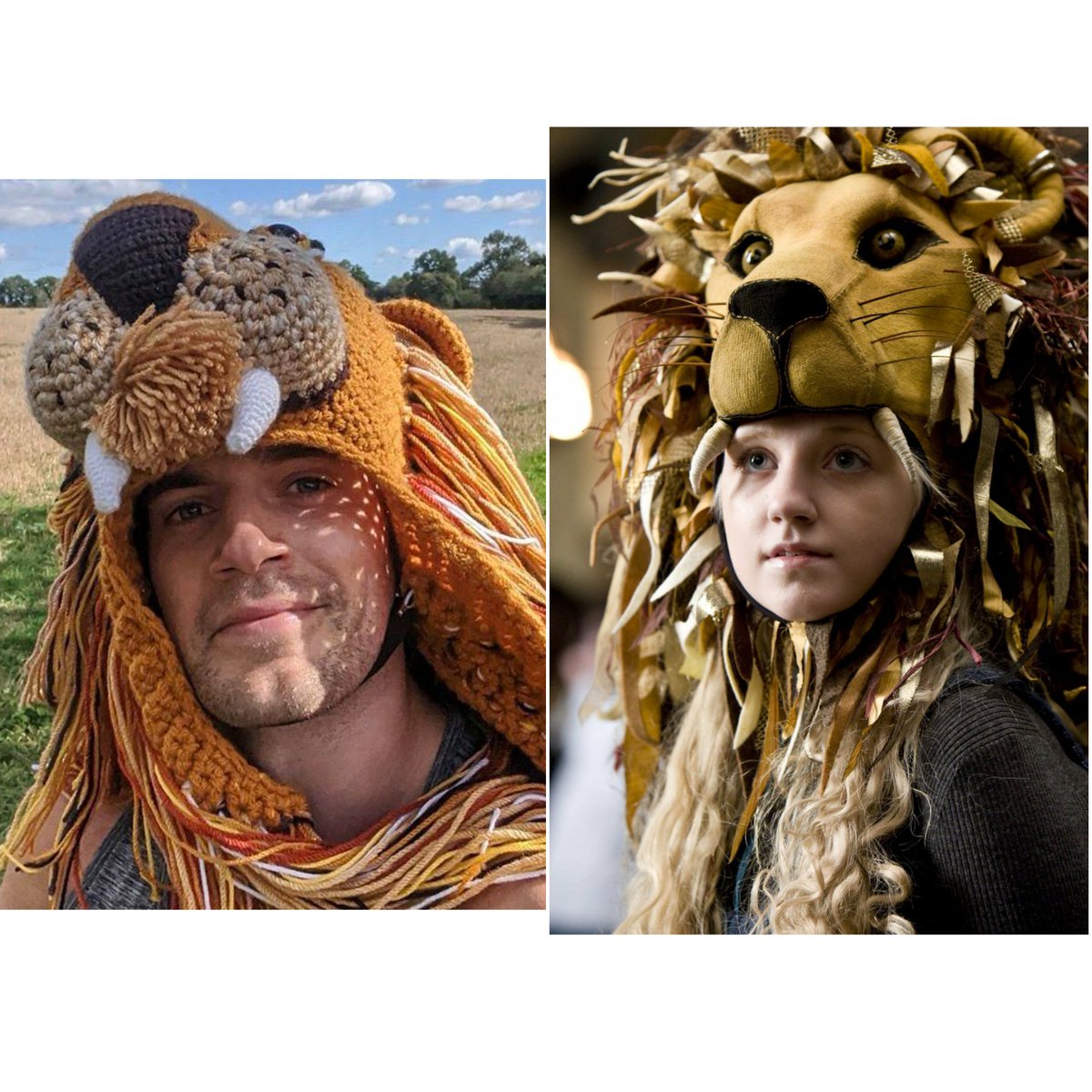 ProfessorDum's tweet photo. Henry Cavill fazendo cosplay de Luna Lovegood pra dizer que a melhor casa de Hogwarts é a Grifinória. 

Que homão! Luna te amamos! https://t.co/ulMVpgw8sS