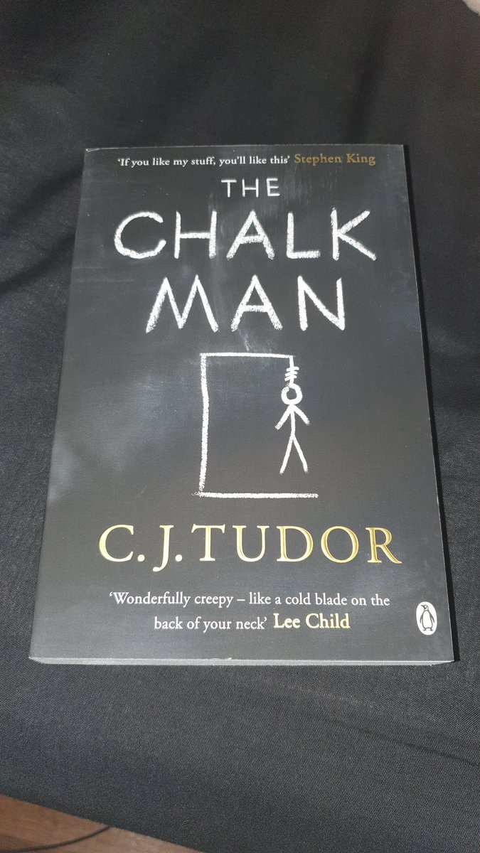 BookEnz84's tweet photo. This came through my letter box just now! @cjtudor i was literally wiping the cover thinking "ah bit dusty this isn't it!?" Was about to call my solicitor then i realised it was dramatic cover effect with the chalk! #DerMe #NoSolicitorBillTonight! A beautiful looking book! https://t.co/AqqkXSi1B7