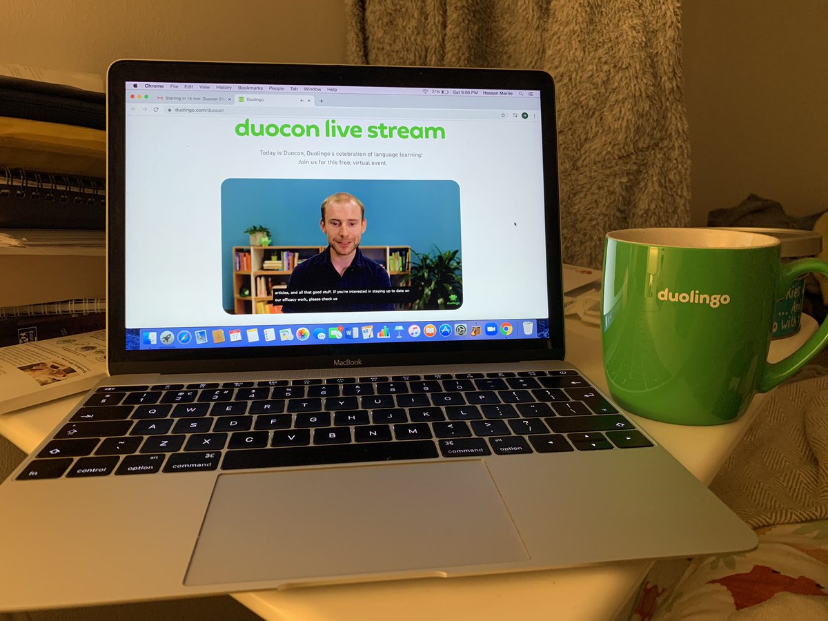 Hacanmarrie's tweet photo. In Sep 2019, I attended Duocon in London, UK. Today, I attended #virtual #Duocon 2020 from my room. It felt different but also  innovative! Thank you for the interesting talks &amp; insights by the presenters @duolingo. Looking forward for Duocon 2021 in USA. #Duolingo #Conference 🦉 https://t.co/0Z5DyIN5YT