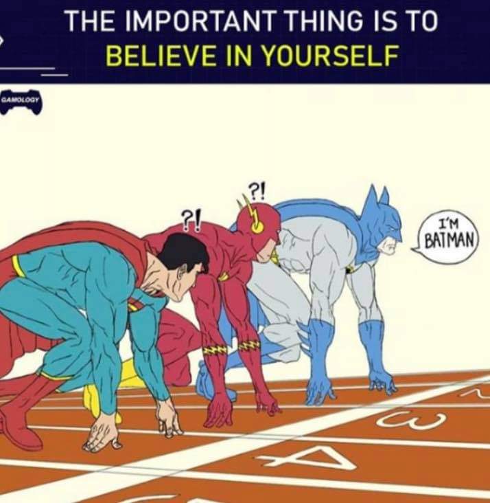 Sr_Dralnu's tweet photo. Cuanta tontería... Todos sabemos de sobra que en una carrera entre The Flash y Superman, el ganador siempre será Batman.
#BatmanvSupermanvstheflash #theflash #batman #superman #race #thefastestmanalive #dcmeme #batmanmeme https://t.co/vsx6sWZbkH
