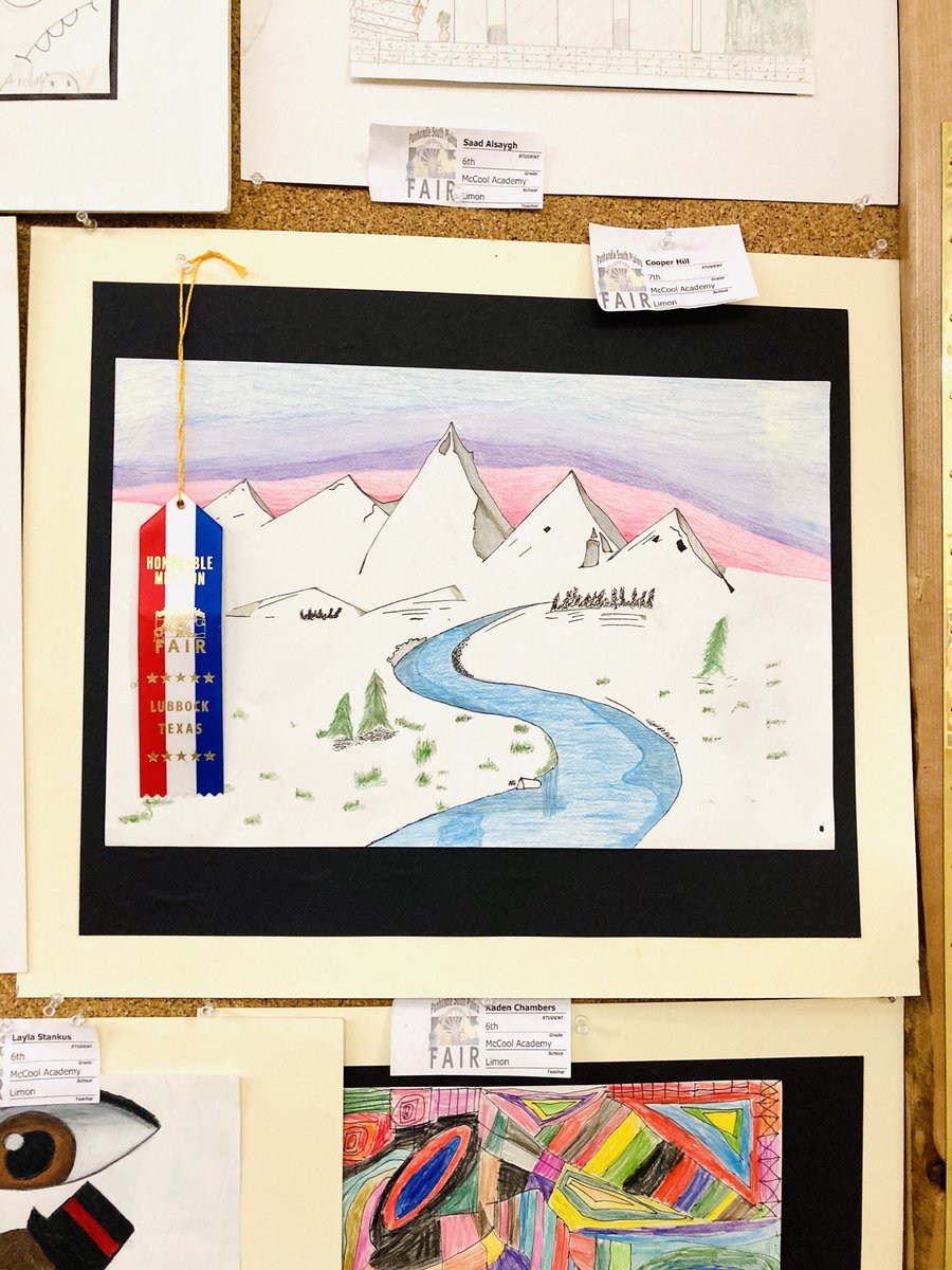 McCoolAcademy's tweet photo. Check Out to our 6th and 7th grade Astronaut artists from Mr. Limon’s class! Their art work is on display at the South Plains Fair Exhibit! The exhibit is up through October 3! #onamission 
#McCoolAcademy 🚀🧑🏽‍🚀 https://t.co/vzYoSPGxtl