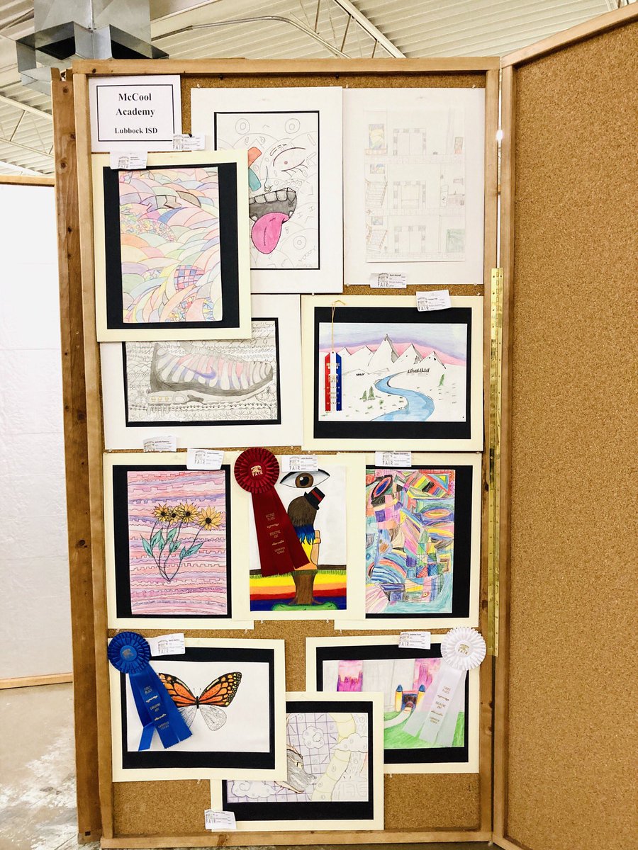 McCoolAcademy's tweet photo. Check Out to our 6th and 7th grade Astronaut artists from Mr. Limon’s class! Their art work is on display at the South Plains Fair Exhibit! The exhibit is up through October 3! #onamission 
#McCoolAcademy 🚀🧑🏽‍🚀 https://t.co/vzYoSPGxtl