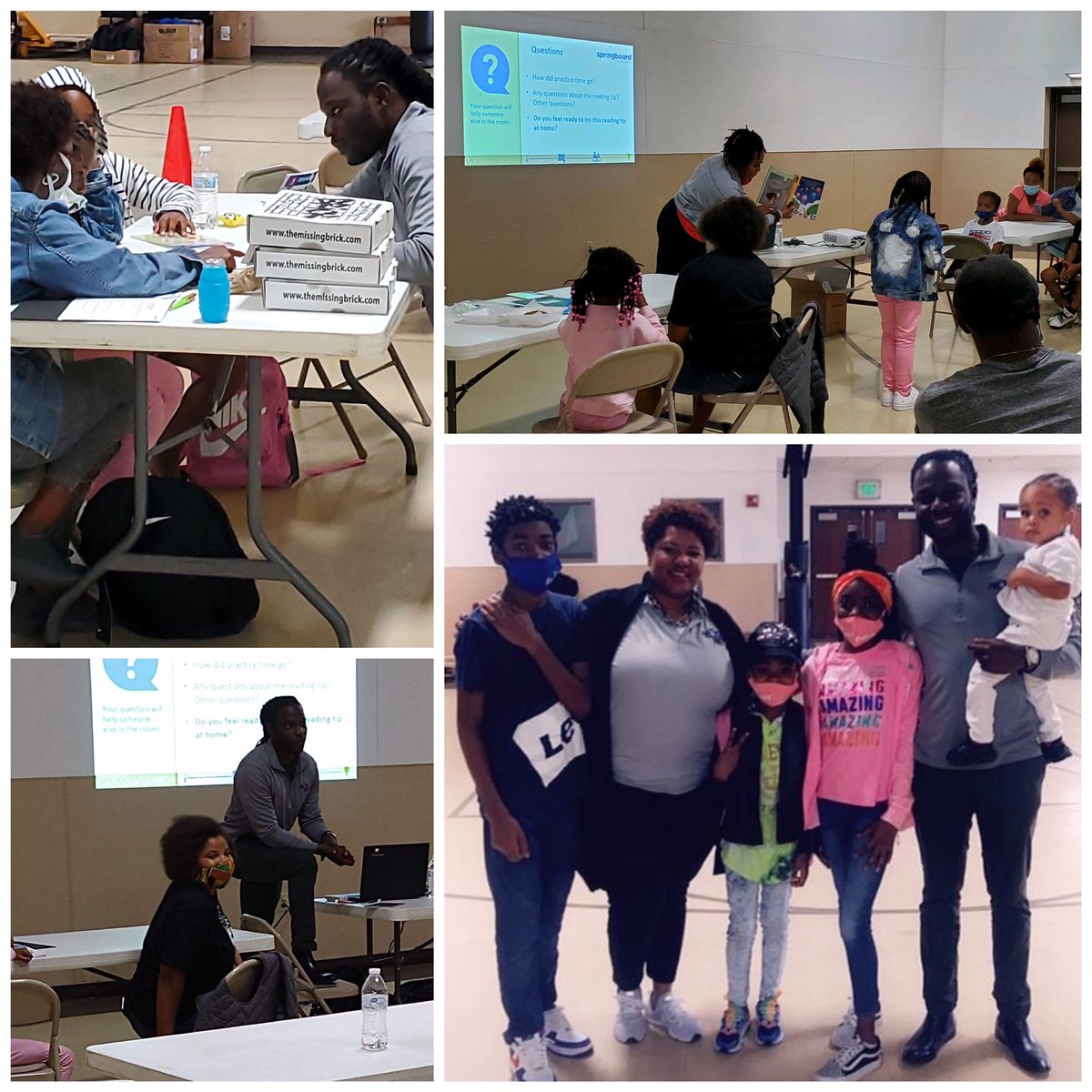 PromisePrepIndy's tweet photo. Founder/Exec. Dir. Geoff Fenelus and Founding Asst. Principal Kristy Jones (Reading Program Facilitator) leading and engaging with our families. #PromisePrep https://t.co/CROHIny98q
