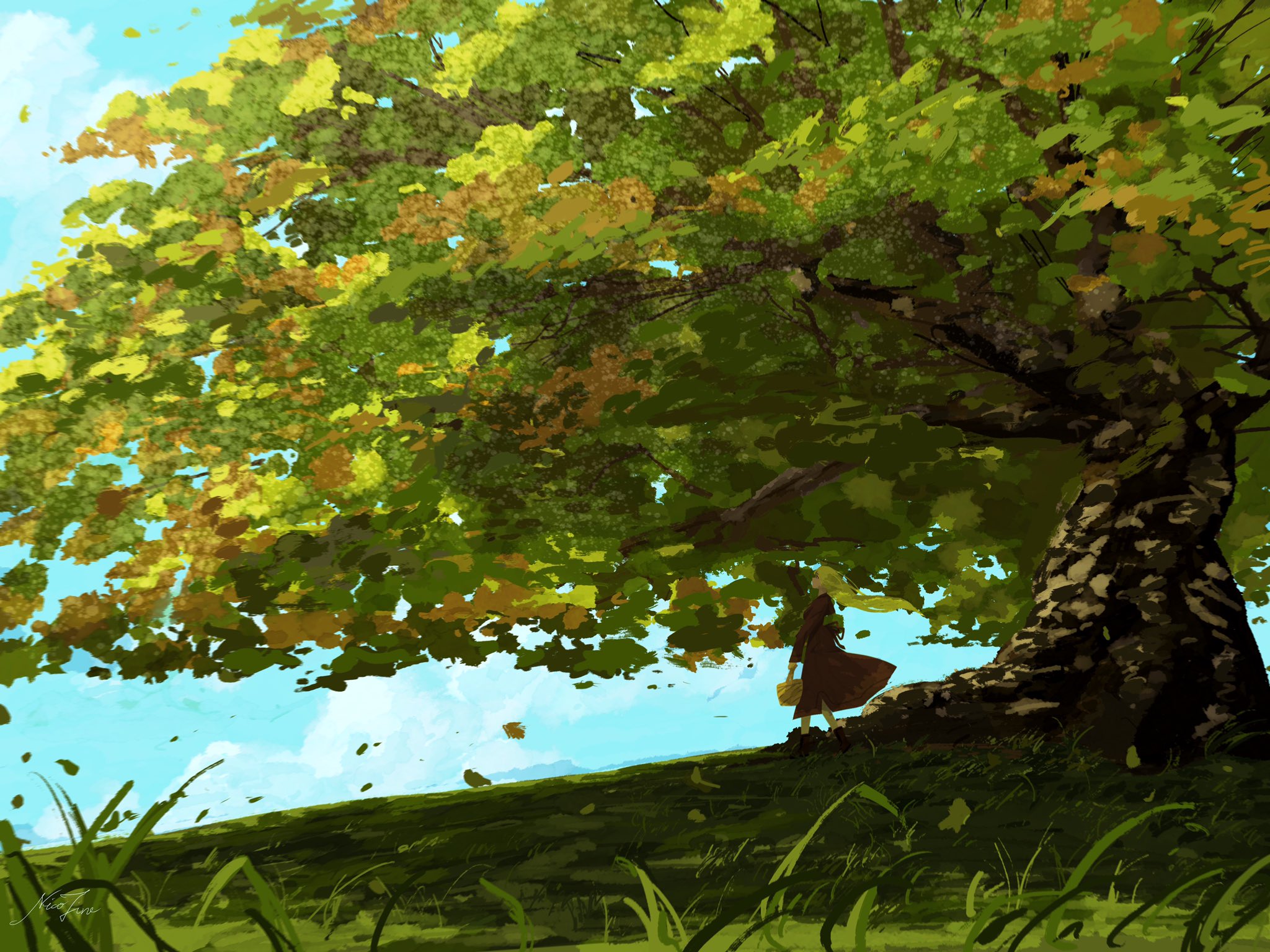 Twitter এ Nico Tine 秋の桜も綺麗よね Illustration Procreate イラスト T Co 8la67d5ipr ট ইট র