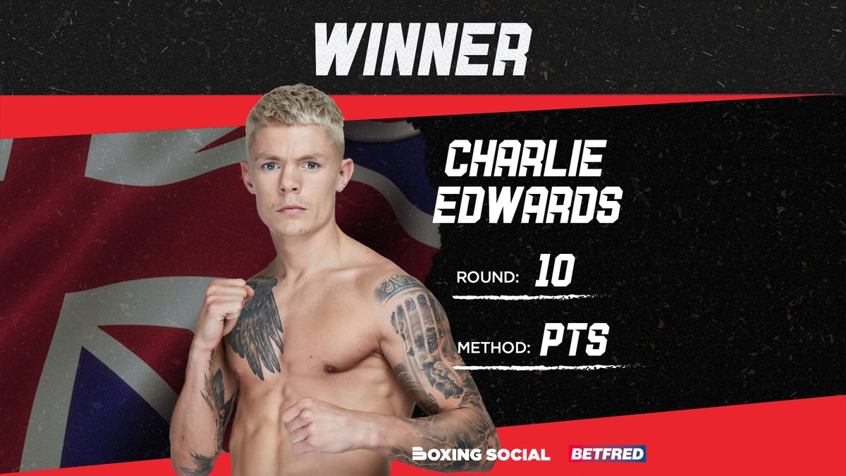 boxing_social's tweet photo. EDWARDS VICTORIOUS AFTER π
π Former world champion @CEdwardsBoxing marks his @frankwarren_tv debut with a hard-fought points win over the game Kyle Williams on the #TaylorKhongsong card. βοΈ
π 99-91
π @Betfred Fight Odds: https://t.co/WpCjSZKyjP
#Boxing #EdwardsWilliams https://t.co/ersCqabAGb