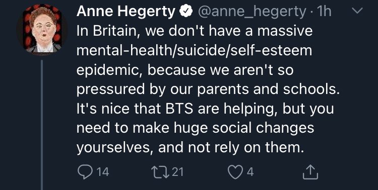 Aww hell no. Is anyone seeing how problematic each of these comments are? Look at this. I would recommend not engaging with this person because they have a highly outdated stance. In fact Ms Anne should definitely not be on Twitter with her ancient & xenophobic mindset