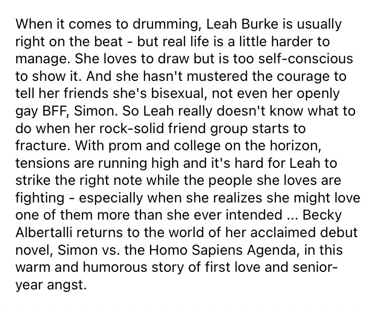 Leah on the Offbeatfat wlw rep!!!! it was great on it’s own, but also enjoyed the love, simon sequel part of it
