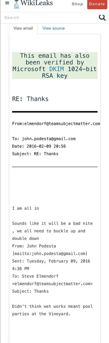 They murder Scalia. We replace w protege.  John Podesta to DC lobbyist Steve Elmendorf. Podesta writes, "Didn't think wet works meant pool parties at the Vineyard."Elmendrof responds, "I am all in Sounds like it will be a bad nite , we all need to BUCKLE UP and double down"