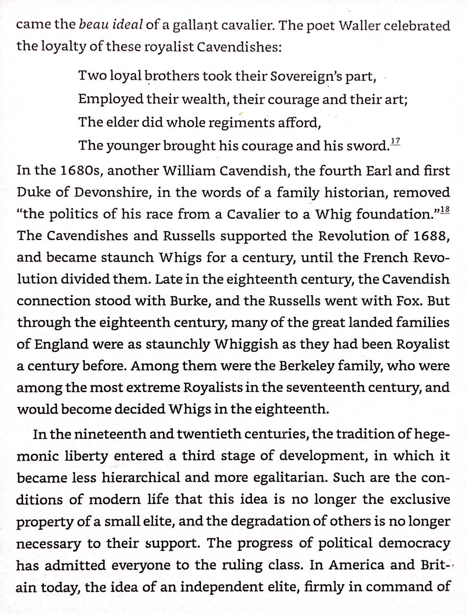 Virginia’s ideal of hegemonic liberty & its evolution. 1st Cavaliers & strong Royalist support, 2nd Whigs & Jeffersonian democracy, & 3rd modern libertarians.