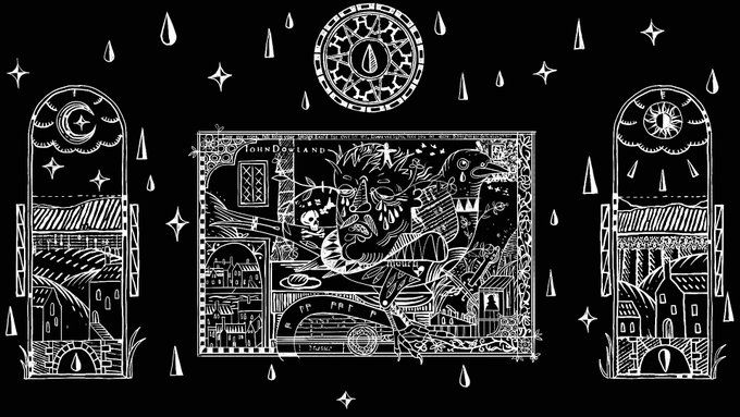 I also do illustrate music pieces for @skola_crew 
This one is an illustration for John Dowland's "Flow, my tears" 