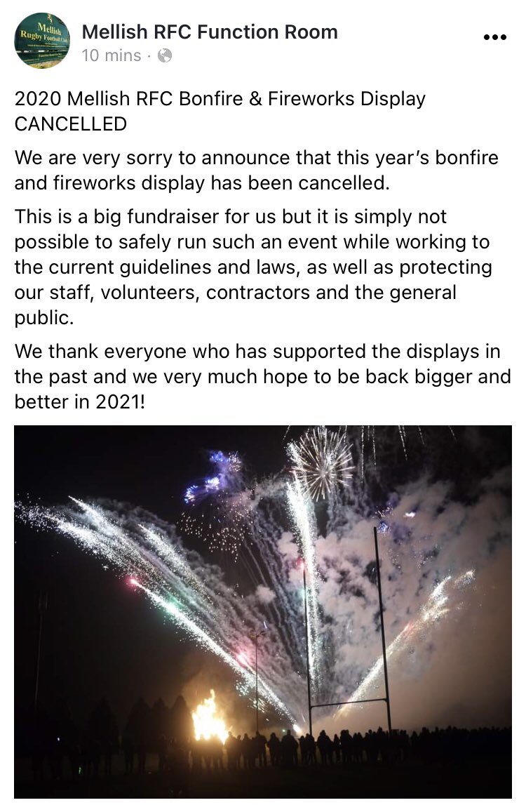 MellishFunction's tweet image. Bonfire night at Mellish RFC cancelled unfortunately #Nottingham #Fireworks