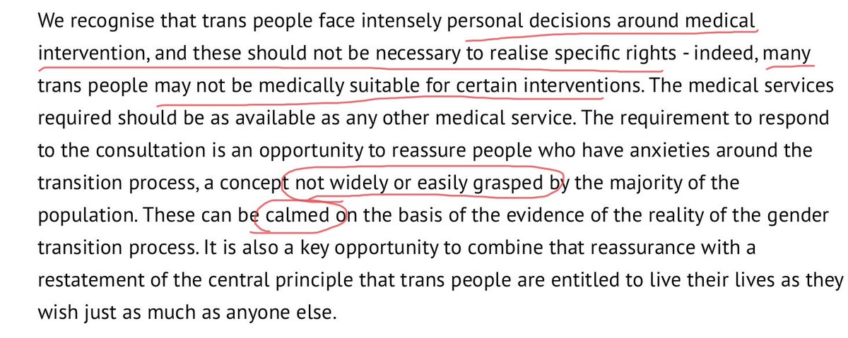 Nice sleight of hand here. Estimates of “women” who choose to retain male genitalia is a high as 80%. Here they have to find a way to explain this. Medical reasons? Really? We are “grasping” this . That’s why we aren’t “calm”