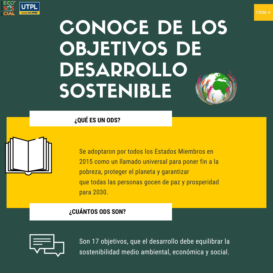 Los ODS son un llamado urgente para que el mundo haga la transición a una senda más sostenible.
#ECOSOSCIAL
#EnergiaAsequibleYnoContaminanteEC
#ODS
#UTPL