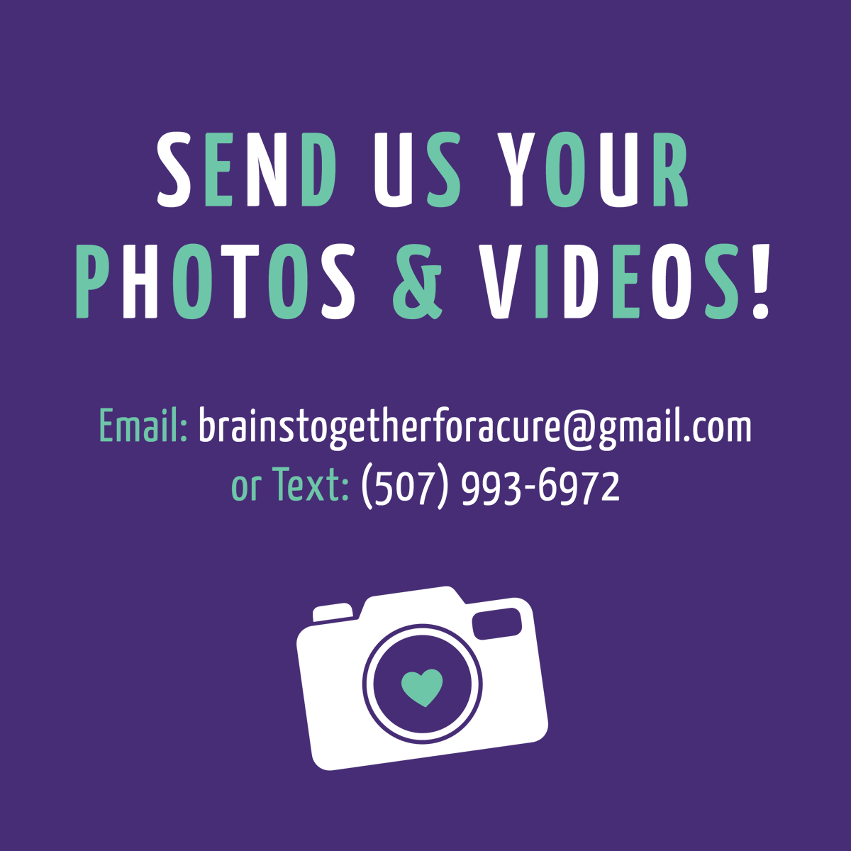 BrainsTogether's tweet photo. Don't forget to send us your walk photos! Email to brainstogetherforacure@gmail.com or text to (507) 993-6972 https://t.co/DUSerB1aBE