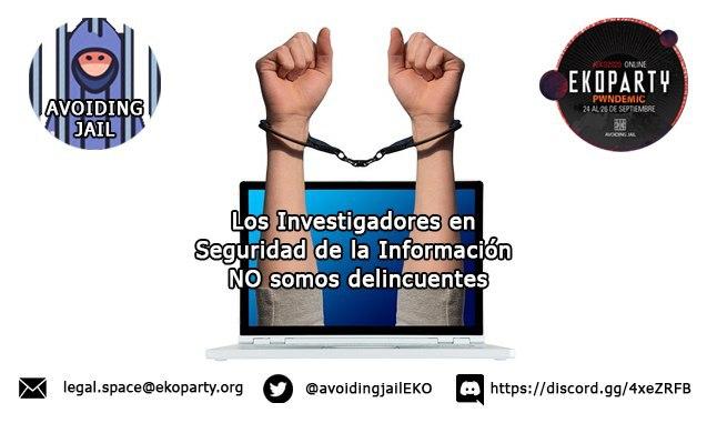 AvoidingJailEko's tweet photo. Vamos por mas!!! Proyecto de ley:
Los investigadores en Seguridad de la Información #NoSomosDelincuentes ✊✊✊
@ekoparty https://t.co/kG52vaG8x4