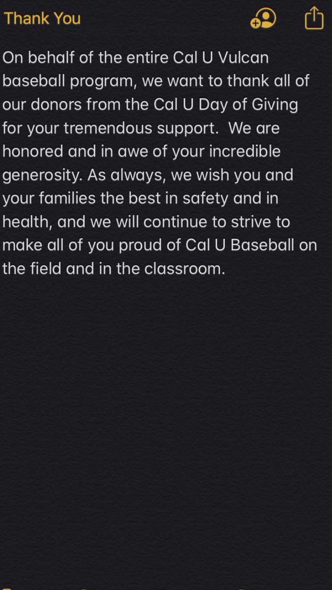 Coach Conte and the entire baseball program would like to thank everyone who contributed to the day of giving.