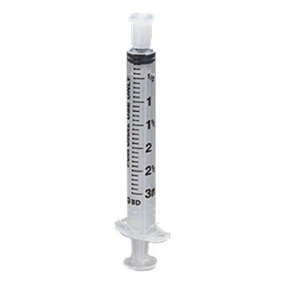 Know what’s feasible.Most 1 and 3 mL syringes are marked down to 0.1 mL. So, it’s tough to accurately measure 2.85 mL, but 2.8 mL might be possible w/ appropriate education.Most 5, 10, or 12 mL syringes are marked down to 0.2 mL. So, 3.6 mL is easier than 3.7 mL.3/8