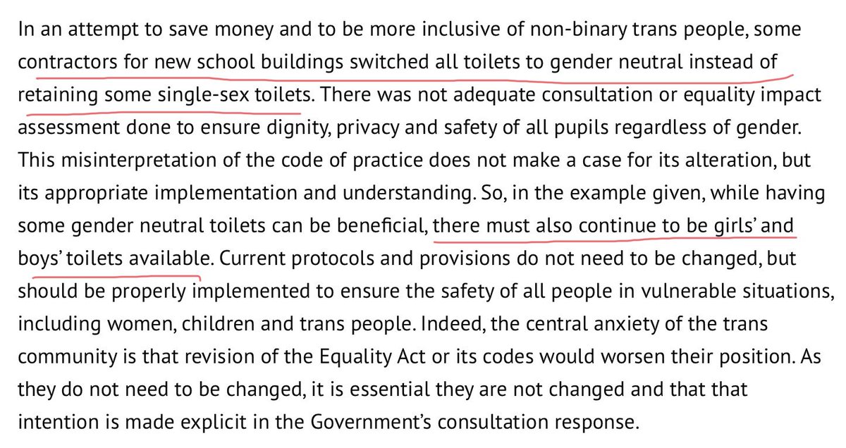 This is now simply lying. Numerous guidance packs on “transgender” inclusion push gender neutral toilets. This is not a few rogue contractors. It was deliberate and in contravention of the law for sex segregated spaces in schools.