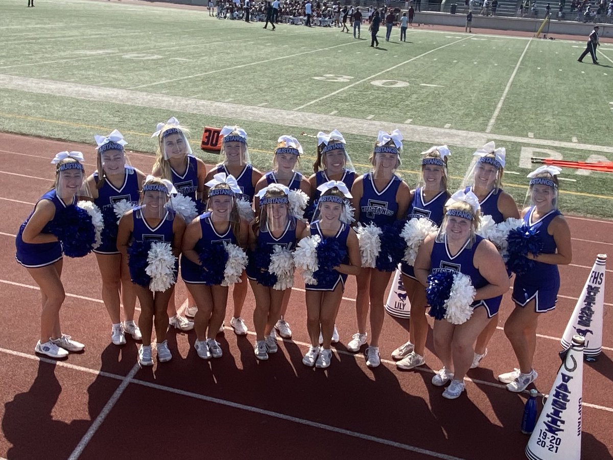 game day looks a little different this year... but we are still so excited to be cheering!!💙 #firstvarsitygame