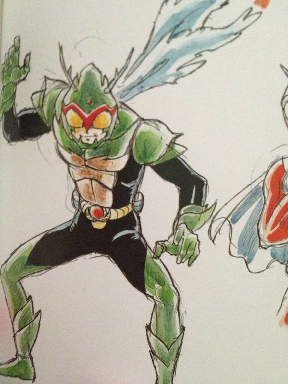 Next we got these cool monstrous looking Kuuga concept arts which got this Amazon and Shin vibe to it this time aroundI love how the first one's scarf looks like insect wings