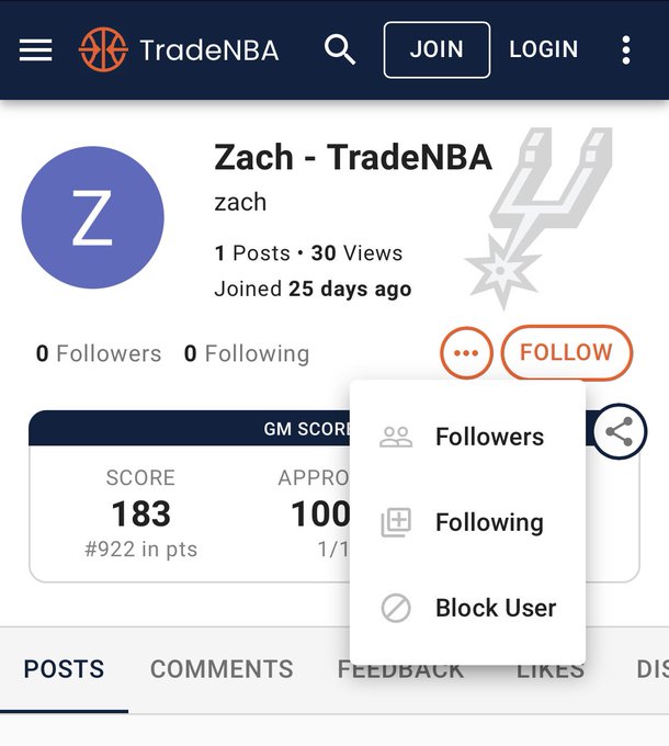 Sep 26, 2020 TradeNBA 2.0 profile design