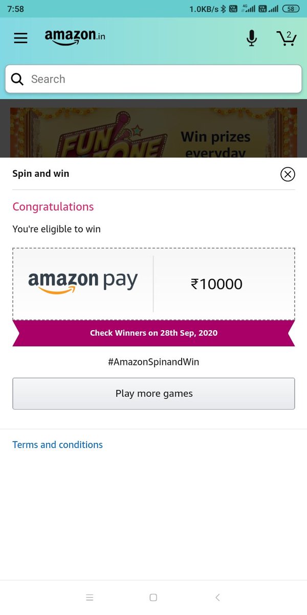 MithSunil's tweet photo. Sunil Singh @MithSunil 
#AmazonSpinandWin https://t.co/yV9AJ0MkWT