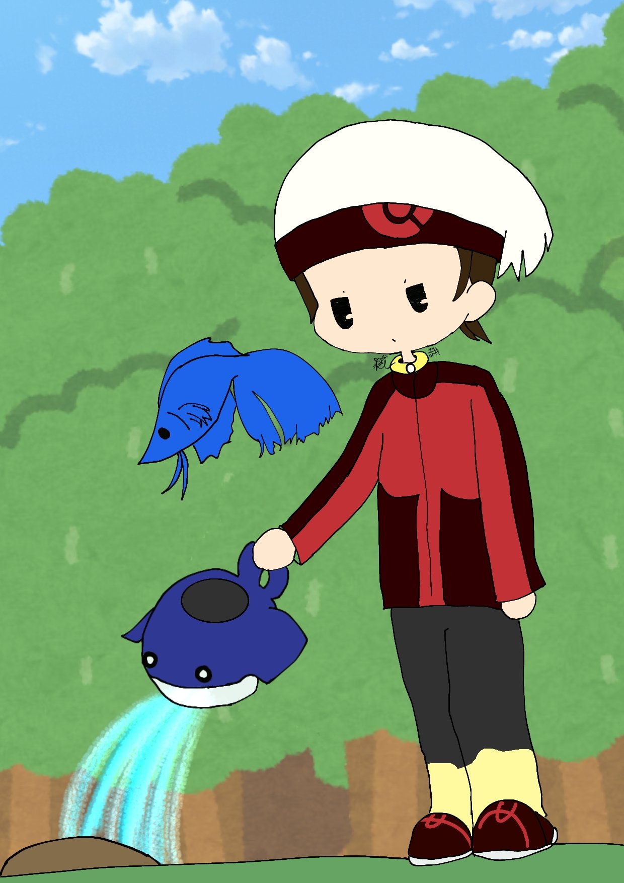 梨々野 りりの 花粉の馬鹿野郎 Mutekimaruart むてきまる いらすとやの素材とアイビスに予め入ってた背景素材だけにしたのでタグにお邪魔致します ヒワマキシティの横の木の実に述べ8時間ほど水やりをするむてきまるくん です T Co