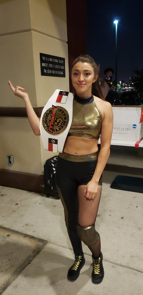 MissionProWres's tweet photo. Congratulations to the Newly Crowned @PPW_kingsville  Women's Champion @Madi_Wrenkowski ! @gcwa_cctx #Literally https://t.co/TfB46BStaB