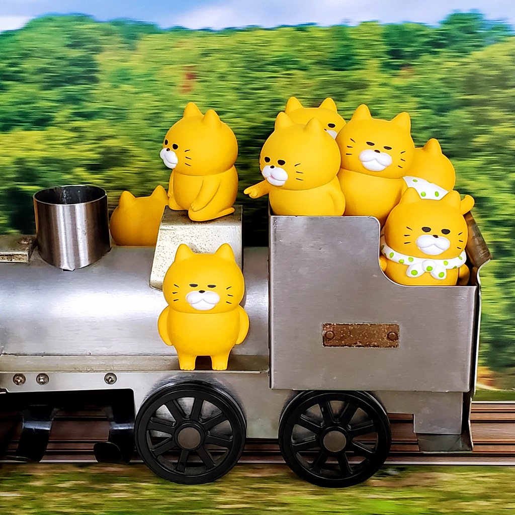 ハナモ No Twitter ノラネコぐんだん きしゃぽっぽ シュシュポポ シュシュポポ シュシュポポ シュシュポポ ポッポッポーーー ニャー ニャー ヤッホー はやい はやい ここまでくれば だいじょぶだ 映える情景写真