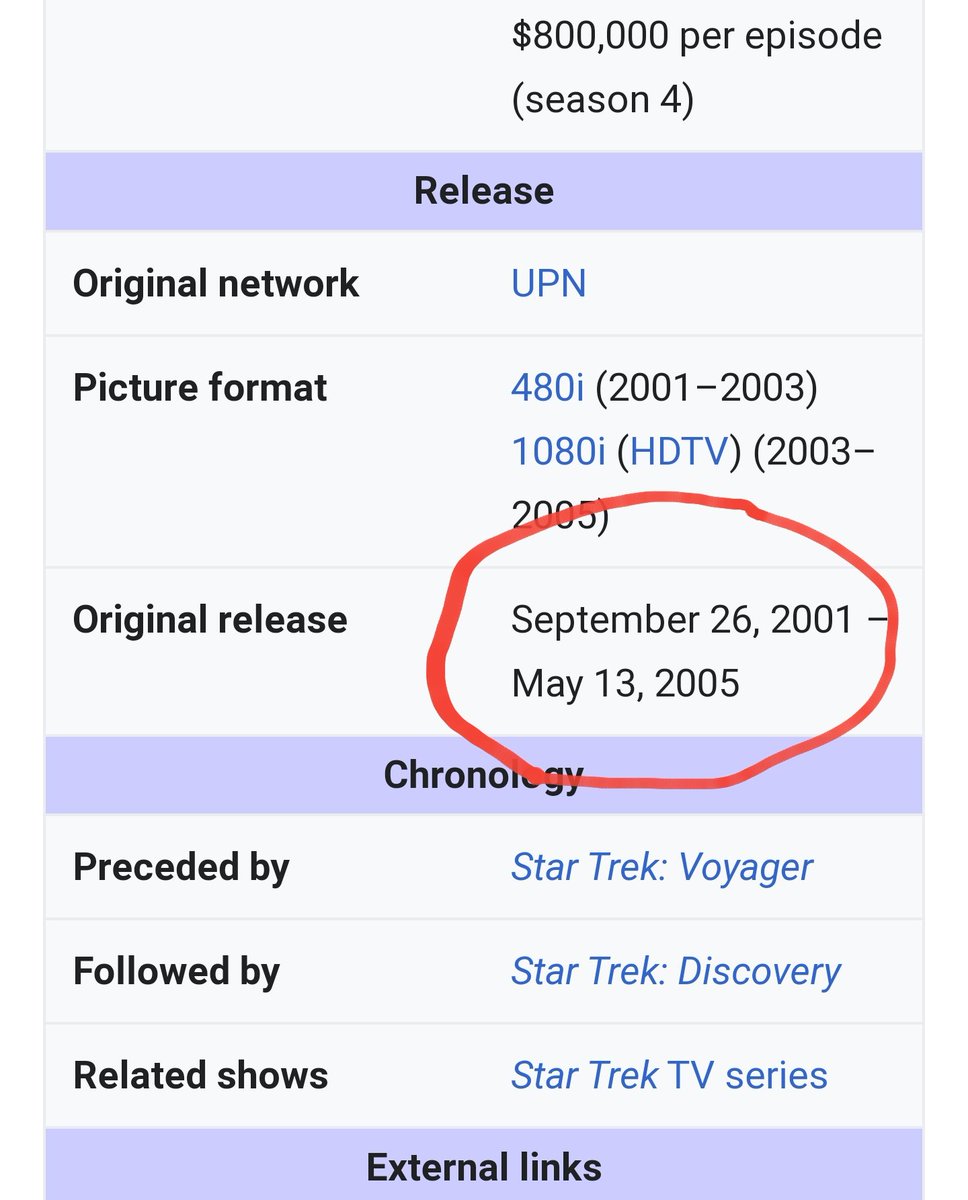 thePeaDock's tweet photo. I've seen the tweets all day.. but how did I not know that Enterprise premiered on my freaking birthday?!?

#ItsMyBirthdayYall https://t.co/yiNbcglTnO