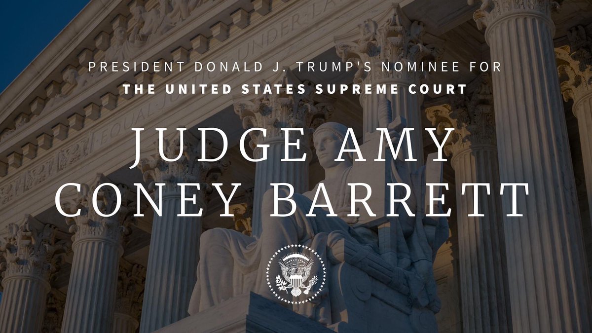 President Trump's nominee for Associate Justice of the Supreme Court is Judge Amy Coney Barrett.