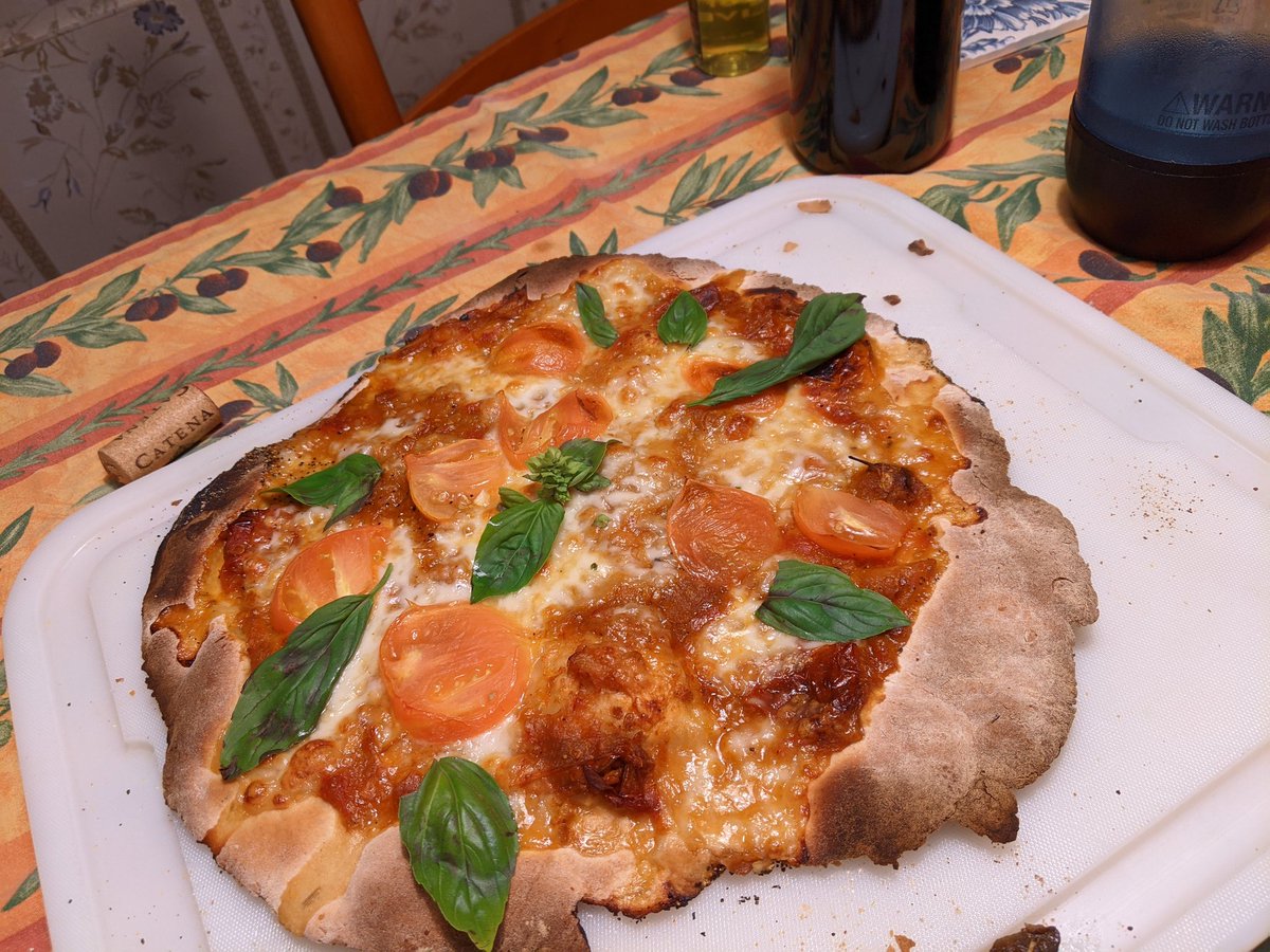 Pizza 2. Fresh mozz, roast tomatoes, fresh tomato, basil