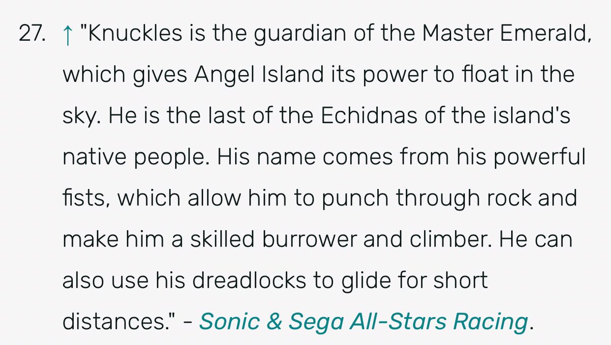 knuckles specifically is heavily coded as black esp w/ his music and the echidnas as a whole are very blatantly coded as mesoamerican and knuckles ancestors pachacamac and tikal are named after real inca and maya cities the cartoon echidna is black and indigenous die mad about it