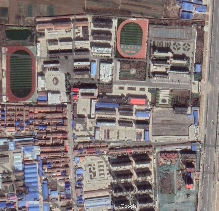 Satellite images of my primary & senior high schools - both with external walls!! But who knows, they may have been recently converted into detention center facilities! I boarded at the high school for 3 years & was only able to go home once a month. Sounds eerily familiar right?
