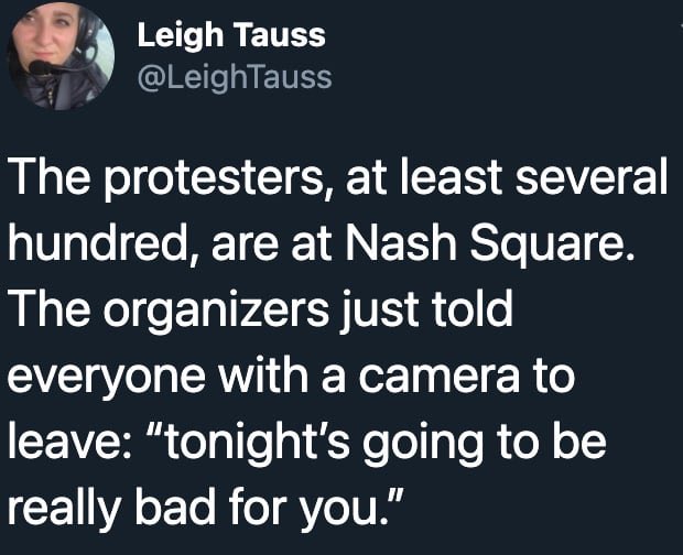 The peaceful protest will soon be leaving Nash Square.