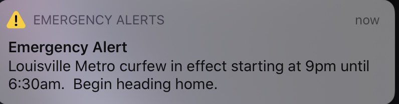 Everyone just received this alert. As usual, protesters were not happy to see it appear on their phone.