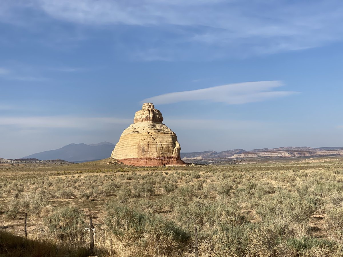 2manyplaces2lit's tweet photo. Out in the middle of a field, surrounded by scrub land, 7 miles north of Monticello, UT on Hwy 191 you come across a somewhat almost India temple-like rock formation. Ironically it is called #ChurchRock #AtlasObscura #MissPrissysAdventures #monticelloutah #journeyofalifetime https://t.co/ryeZf3sUsF