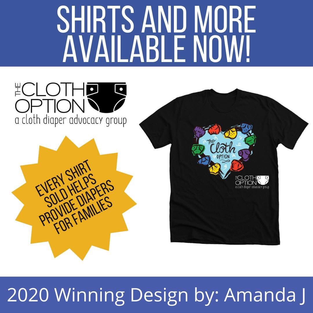 theclothoption's tweet photo. We are so excited to announce the winning design from the 2020 TCO t-shirt contest. Amanda J. from Florida made this beautiful design just for TCO, and it is available now just in time for Diaper Need Awareness Week.
Order here: https://t.co/SkSYalcmFK

#theclothoption https://t.co/noq699Ezqr
