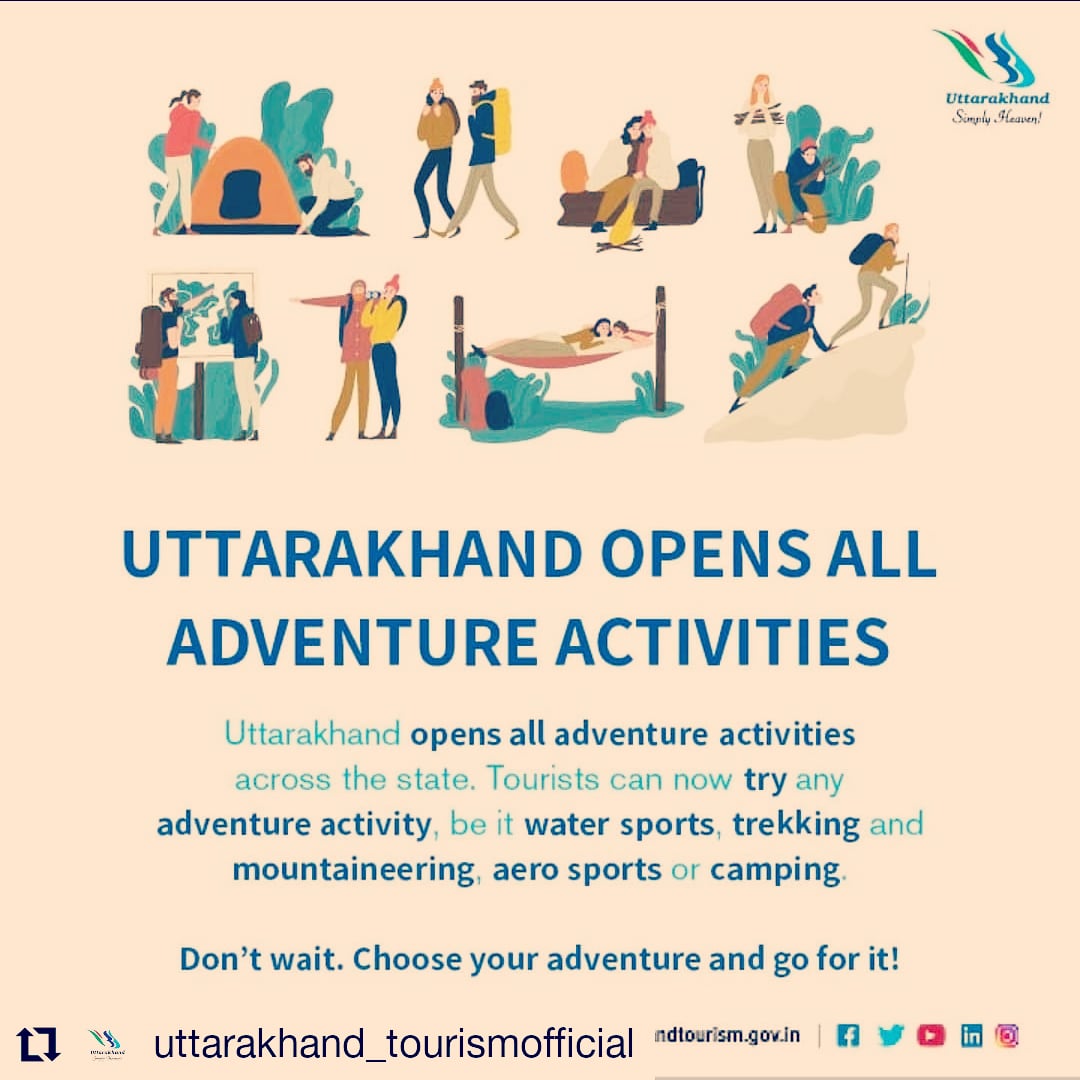 Uttarakhand opens all adventure activities across the state.
.
Photo uttarakhand_tourismofficial
.
#uttarakhandadventure #adventureculture #adventureland #camping #trekking #wateradventures #mountaineering #aerosport #simplyamazing #majesticuttarakhand #himalayas #guidelines https://t.co/mYup4r9Q7E