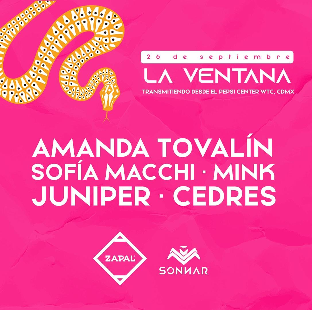 EN UN MOMENTO. músicos que compiten por un lugar en horario estelar para el próximo #ZapalMX 2021 edición física, todo pagado! <a href="/amandatovalin/">Amanda Tovalin</a> <a href="/sofimacchi/">Sofía Macchi</a> <a href="/minkoficial/">MINK</a> <a href="/junipermusica/">Juniper</a> <a href="/cedresmusica/">C E D R E S</a>
En vivo a la 21:00 hrs.
youtu.be/P4aKVwtn3D #transmisiónenvivo #laventanazapal