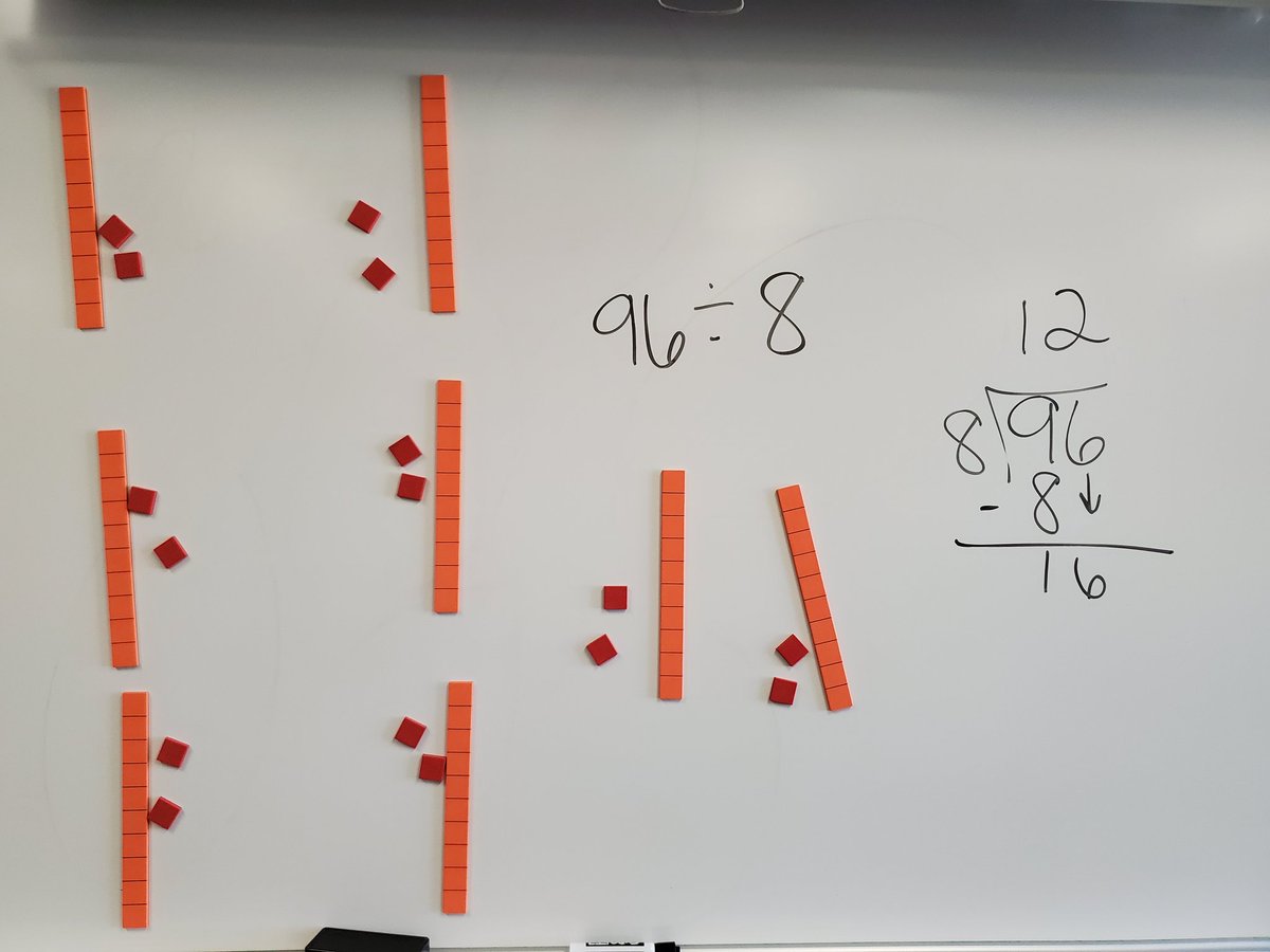 mrsnelsonsroom's tweet photo. Dividing outside and with base ten blocks @MerCoMath #eaglepride https://t.co/OCoK8IfC9L